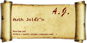 Auth Jolán névjegykártya